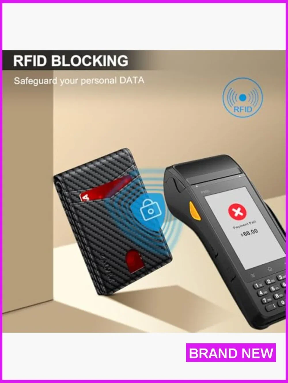 Slim RFID Blocking Leather Wallet Minimalist Bifold Card Holder Gift